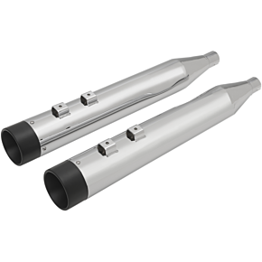 4" Slip-On Mufflers for '95-'16 FL - Chrome/Black 1801-1262