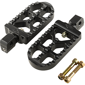Serrated Footpegs - Black - Long 08-56-8B