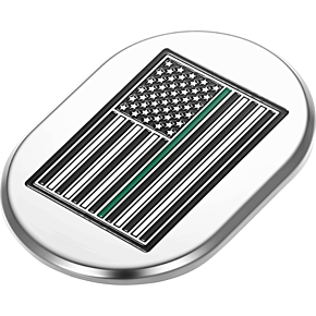 Antenna Cover - Left Rear Fender - Green Line American Flag - Chrome FD72-AC-SS-LT