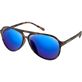Maverick Sunglasses - Matte Brown Tortoise - Brown HD Blue Mirror BMAV101HD