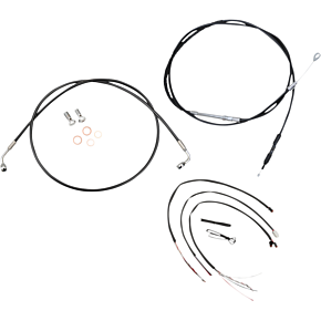 Handlebar Cable/Brake Line Kit - Quick Connect - Complete - 12" - 14" Ape Hanger Handlebars - Black LA-8156KT2-13B