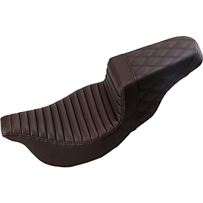 Saddlemen Step Up Seat - Lattice Stitched - Brown - FLH