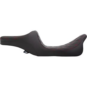 Drag Specialties Predator III 2-Up Seat - Double Diamond - Red Thread 0801-1310