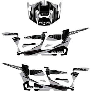 Complete Graphics Kit - Silver/Black - 4-Door - RZR 20-60-119