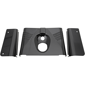 3-Piece Fork Tins - Gloss Black - Ribbed -  '86-'17 FLST 0411-0143
