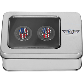 Docking Hardware Covers - Red/White/Blue American Flag Skull - Short - Black FD25-DC-2530-BK