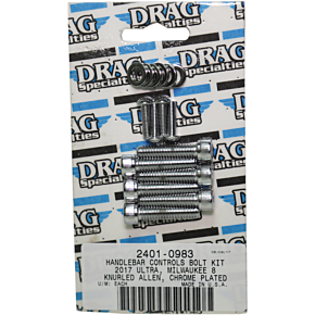 Handlebar Control Knurled Bolt Kit - Chrome - M8 2401-0983