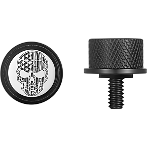 Figurati Designs Seat Mounting Knob - Black - Skull - Contrast Cut FD27-SEAT KN-BK