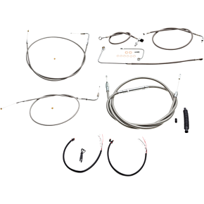 La Choppers Handlebar Cable/Brake Line Kit - Complete - 18" - 20" Ape Hanger Handlebars - Stainless LA-8151KT2A-19