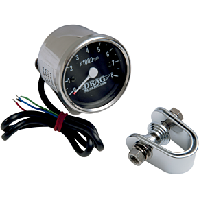 2.4" Mini Electronic 8000 RPM Tachometer - Chrome Housing - Black Face 2211-0057