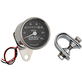 2.4" MPH Mini LED Mechanical Speedometer/Indicators - Chrome Housing - Black Face - 1:1 DS-244130