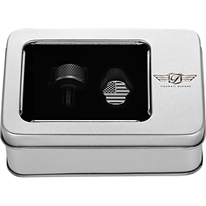 Figurati Designs Seat Mounting Knob - Black - Black/White American Flag - Contrast Cut FD26-SEAT KN-BK
