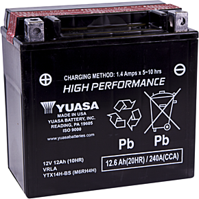 Yuasa AGM Battery - YTX14H-BS .69L YUAM6RH4H