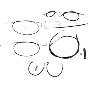 La Choppers Handlebar Cable/Brake Line Kit - Complete - 12" - 14" Ape Hanger Handlebars - Black Vinyl LA-8151KT2A-13B