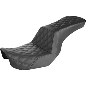 Saddlemen Step-Up Seat - Full Lattice Stitch - Black - Dyna 806-04-195