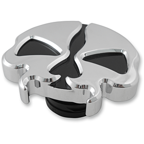 Gas Cap - Non-Vented Split Skull - Chrome 0703-0787