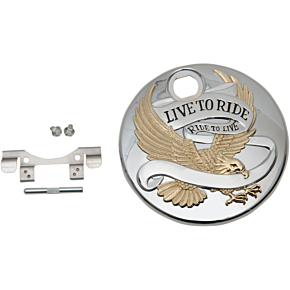 Live to Ride Console Door - Chrome with Gold 0703-0742