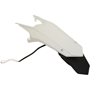 Ufo Enduro Rear Fender - with Light - White HU03362041