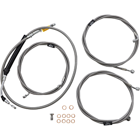 Handlebar Cable/Brake Line Kit  - 12" - 14" Ape Hanger Handlebars - Stainless Steel LA-8056KT-13