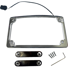 Lighted License Plate Frame - Chrome LPF-RAD-23CVO-C