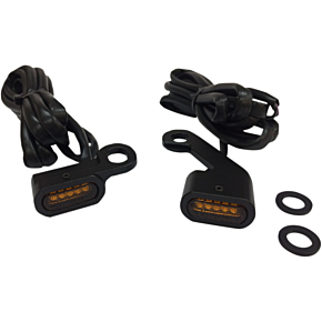 LED Handlebar Marker Lights - Black/Amber 2040-2142