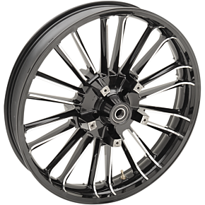 Coastal Moto Front Wheel - Atlantic 3D - Dual Disc/ABS - Black Cut - 21"x3.50" 3D-ATL213BCABST