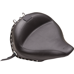 Wide Solo Seat - With Backrest - Black - Studded W/Concho 79913