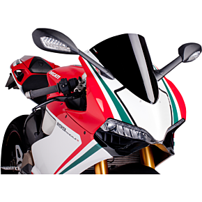 Puig Hi-Tech Parts Race Windscreen - Black - Panigale - 5990N