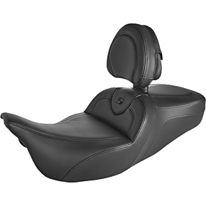 Saddlemen Roadsofa™ Standard Reach Seat - With Backrest - Black/Black Stitching 808-07B-187BR