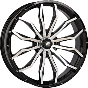 High Lifter Wheel - HL21 - Front/Rear - Gloss Black w/Machined - 24x7 - 4/156 - 4+3 (+10 mm) 24HL21-1156