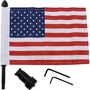 Luggage Rack Flag Mount - 5/8" Round - With 6" X 9" USA Flag BRFM-RDSB5