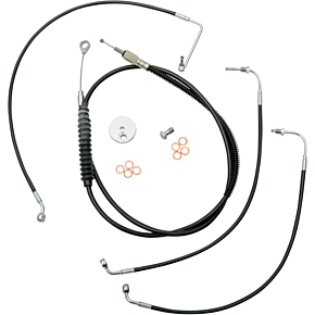 La Choppers Handlebar Cable/Brake Line Kit - 18" - 20" Ape Hanger Handlebars - Black Vinyl LA-8010KT-19B