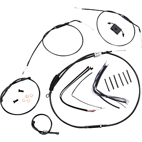 BURLY BRAND Handlebar Cable and Brake Line Kit - Extended - Sportsters - 12" Ape Hanger Handlebars - ABS B30-1229