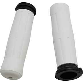 Grips - Old School - Throttle-By-Wire - White OLD-69-WHITE-FL