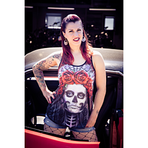 Women's Dark Widow Razor Back Tank Top - Black - XL LA20508XL