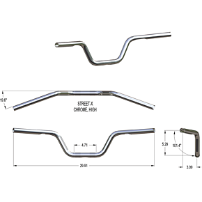 Handlebar - High Bend - Chrome 300900