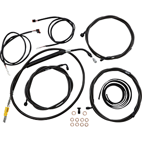 Cable Kit - 15" - 17" Ape Hanger Handlebars - ABS - Midnight LA-8056KT3-16M
