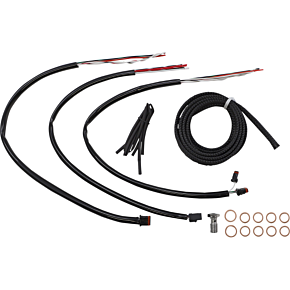 Handlebar Cable/Brake Line Kit - Complete - 12" - 14" Ape Hanger Handlebars - Black Vinyl LA-8056KT2-13B