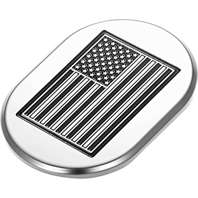 Antenna Cover - Left Rear Fender - Contrast Cut American Flag - Chrome FD26-AC-SS-LT