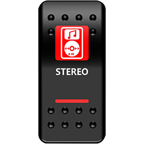 Moose Racing Rocker Switch - Stereo - Red