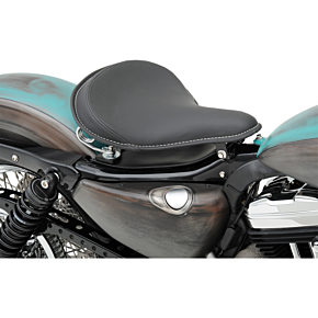 Seat - Spring Solo - Large - Black Solar-Reflective Leather/White Perimeter Stitch 0806-0048