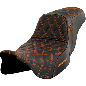 Pro Series SDC Performance Seat - w/o Backrest - Orange Stitch - FLH/FLT '08-'23 SC80807ORA