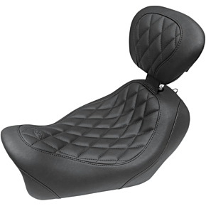 Mustang Seat - Wide Tripper™ Solo - with Backrest - Diamond - Black 79799