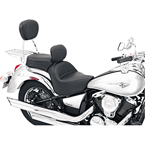 Seat - Vintage - Wide - Touring - With Driver Backrest - One-Piece - Smooth - Black - VN900 79417