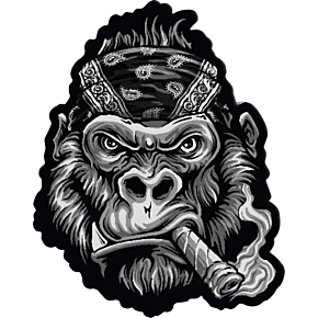 Gorilla Biker Bandana Embroidered Patch - Large LT30214