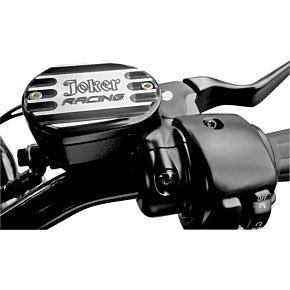 Joker Machine Master Cylinder Cover - Brake - Front - Joker Logo - Black 10-381B