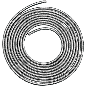 Braided Oil/Fuel Line - Stainless Steel - 3/8" - 25' DS-096614