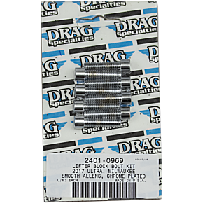 Lifter Block Smooth Bolt Kit - Chrome - M8 2401-0969
