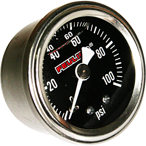 Oil Pressure Gauge - 1.5" Dial - Back Port - Black Face 9043