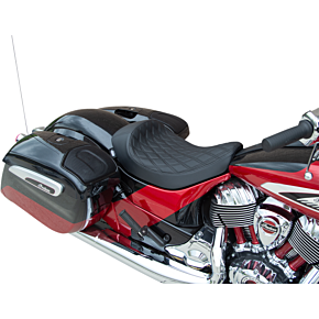 Drag Specialties Solo Seat - Double Diamond - Black - Chief 0810-2267